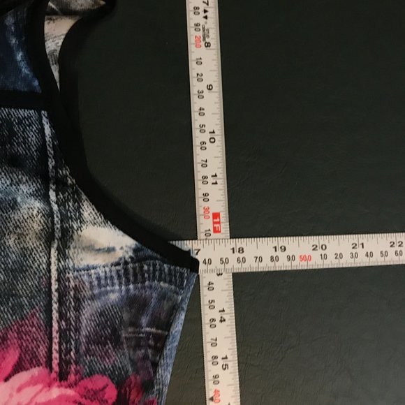 2 Piece Y2K Mesh Floral Denim Set, Size Small - Picture 8 of 10